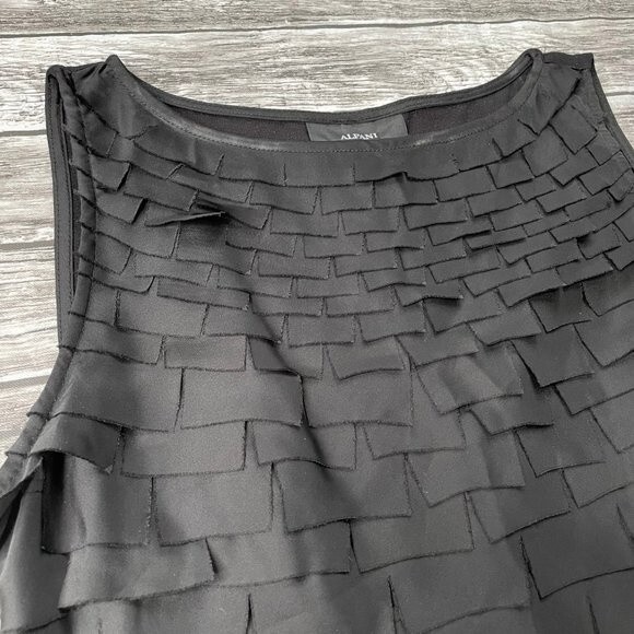 Alfani Sleeveless Flutter Front Flapper Style Mini Dress 4 LBD Black Dress Short - Picture 5 of 12